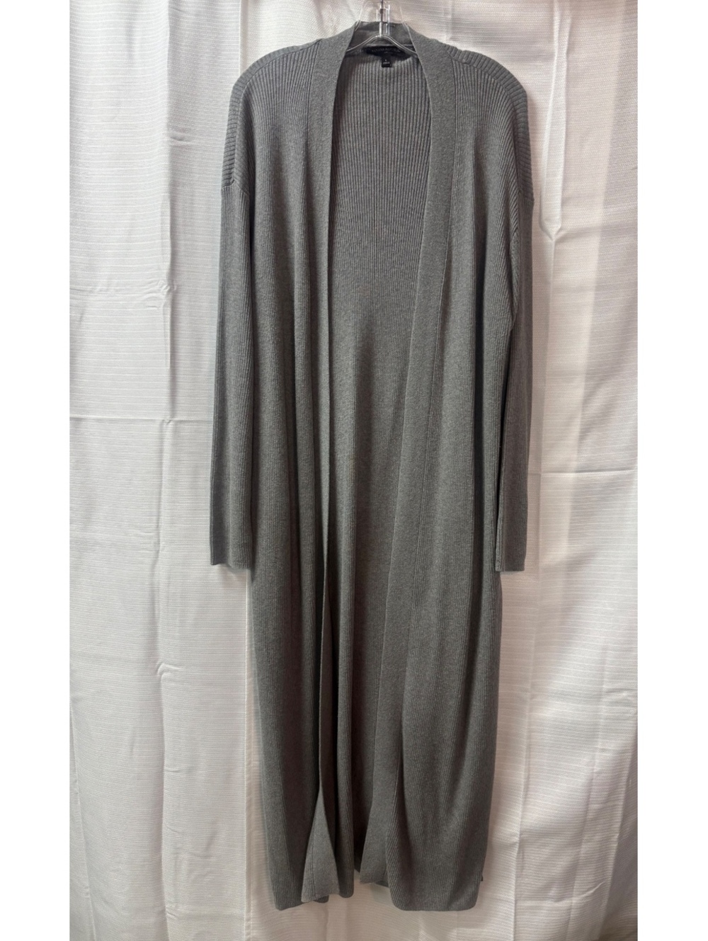 Banana Republic Long Gray Ribbed Knit Cardigan Sweater Large
